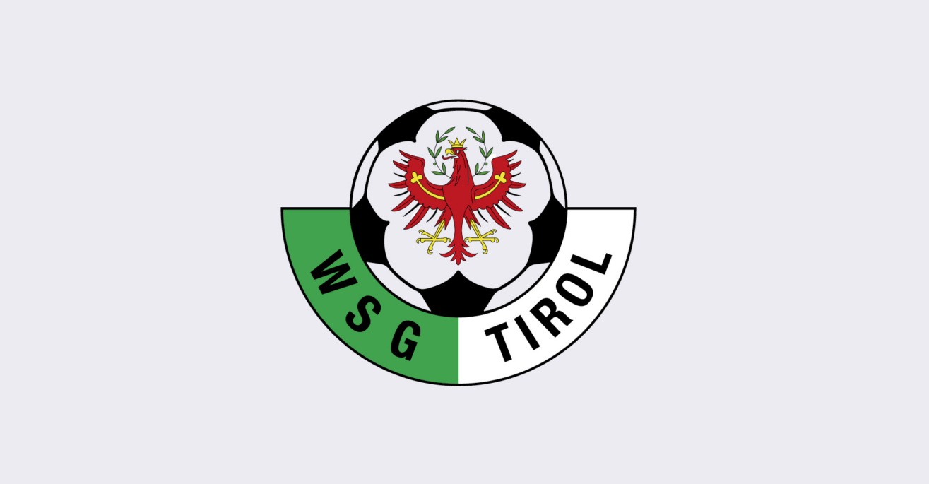 Das Logo der WSG Swarovski Tirol, einem Fußballverein aus Tirol. Es kombiniert ein Fußball-Symbol mit einem Adler.