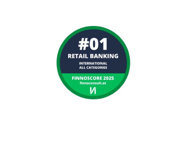 Logo der Auszeichnung Finnoscore 2025 für Platz 1 in der Digitalisierung in den Farben dunkelblau und grün.