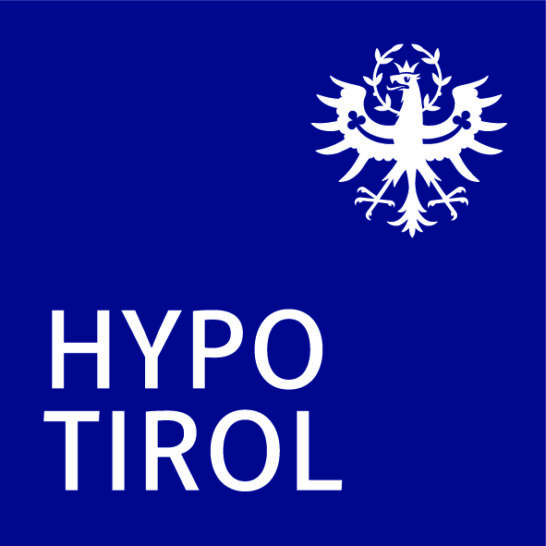 Das dunkelblaue Logo der Hypo Tirol Landesbank. Rechts oben ein weißer Adler, links unten in weiß: Hypo Tirol.