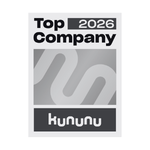 Logo für eine Auszeichnung von kununu für Top Company des Jahres 2026 in schwarz-weiß.